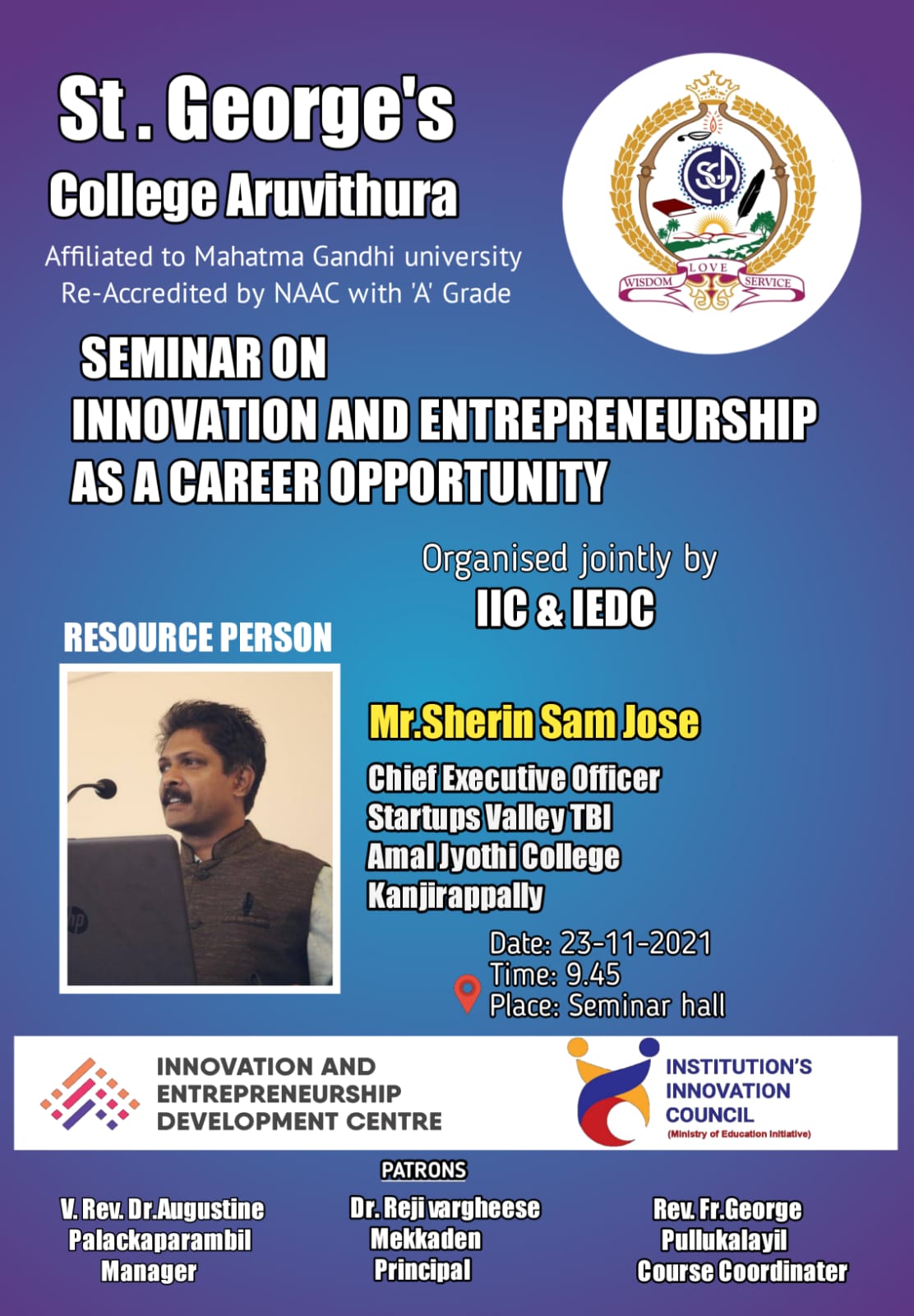 Seminar on Innovation and Entrepreneurship as a Career Opportunity